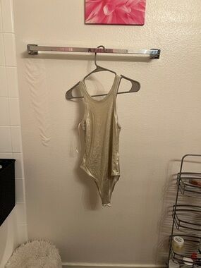 Zara Metallic Gold One-Piece Swimsuit